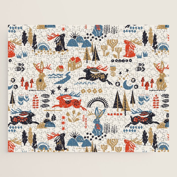 Happy nordic Wolpertinger light Jigsaw Puzzle Gallery Image 1