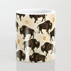 Bison - black, gold, moss green, and cream Coffee Mug Gallery Image 4