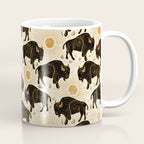 Bison - black, gold, moss green, and cream Coffee Mug Gallery Image 1