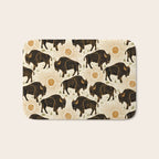 Bison - black, gold, moss green, and cream Bath Mat Gallery Image 1