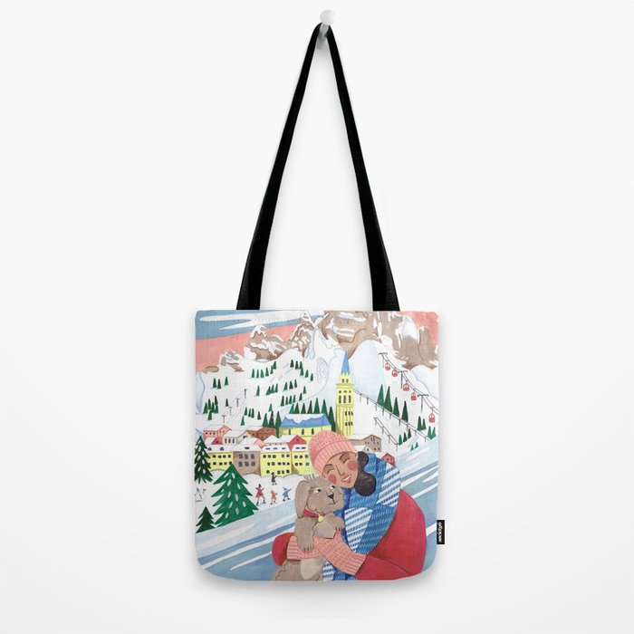 Woman with dog in the mountains Tote Bag Gallery Image 2