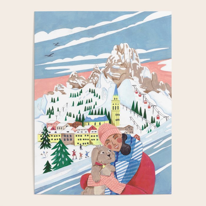 Woman with dog in the mountains Poster Gallery Image 4