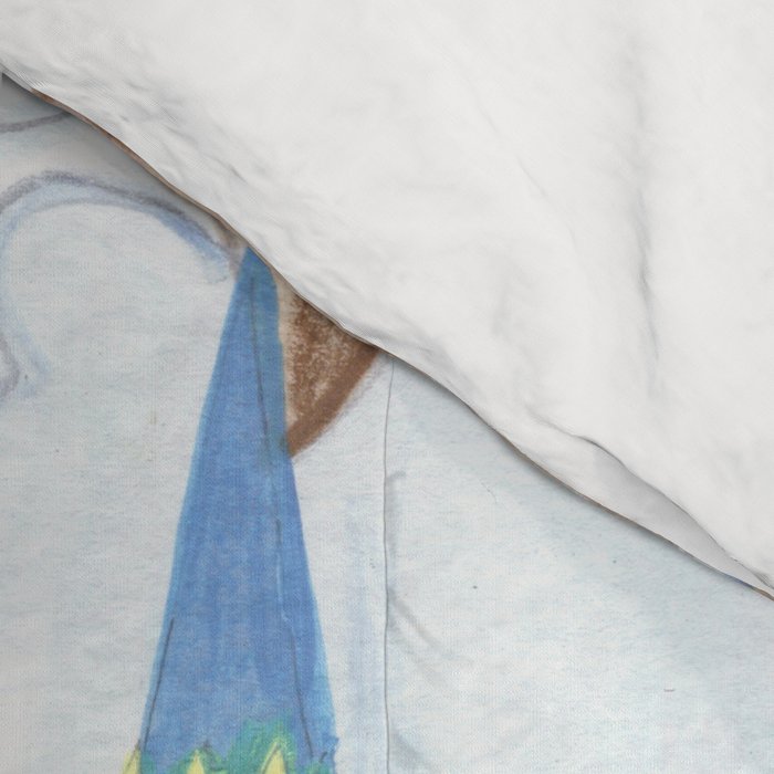 Woman with dog in the mountains Comforter Gallery Image 4