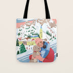 Woman with dog in the mountains Tote Bag Gallery Image 1