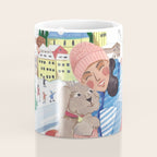 Woman with dog in the mountains Coffee Mug Gallery Image 4