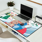 Woman with dog in the mountains Desk Mat Gallery Image 2