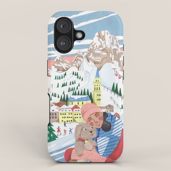 Woman with dog in the mountains iPhone Case Gallery Image 1
