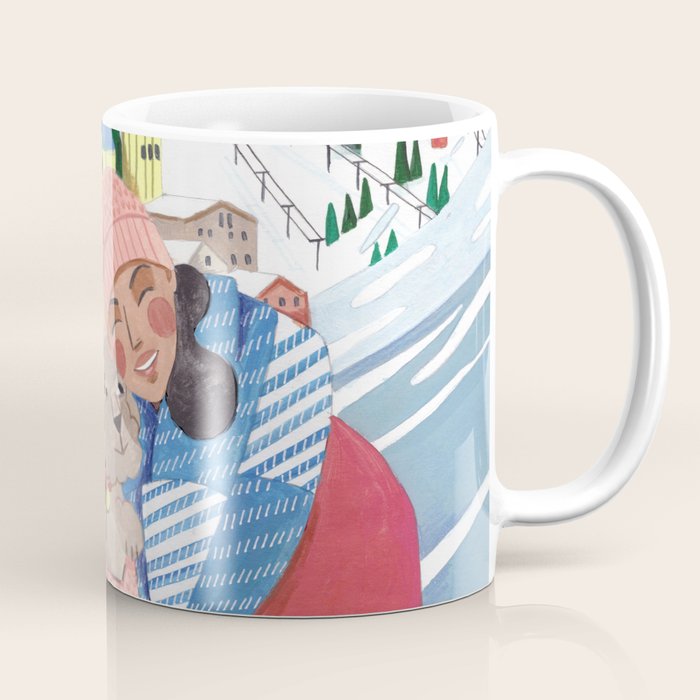 Woman with dog in the mountains Coffee Mug Gallery Image 1