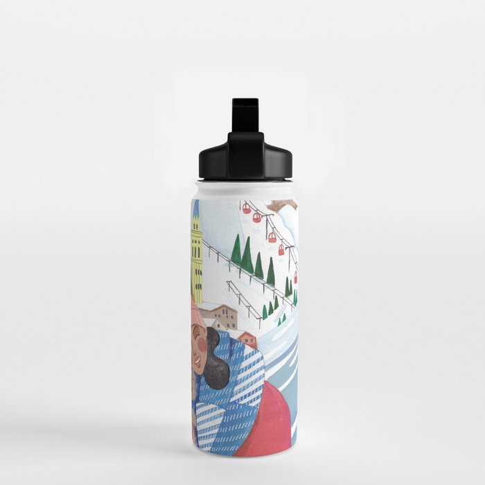 Woman with dog in the mountains Water Bottle Gallery Image 2
