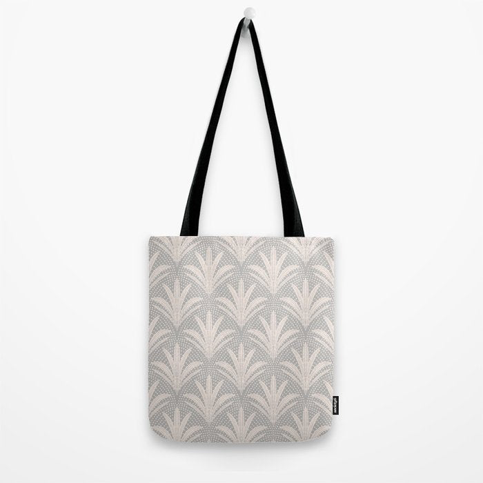 Boho Rustic Palm Radiance Soft Grey Tote Bag Gallery Image 2