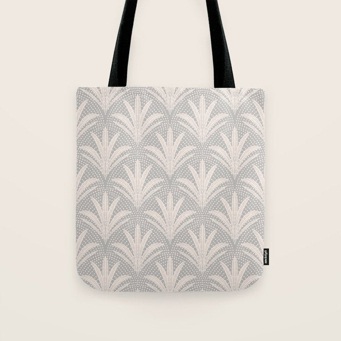 Boho Rustic Palm Radiance Soft Grey Tote Bag Gallery Image 1