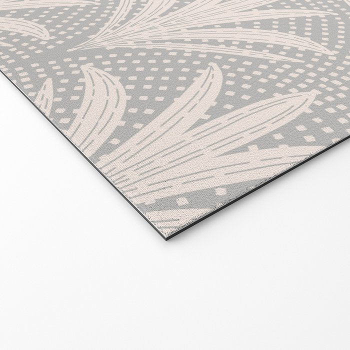 Boho Rustic Palm Radiance Soft Grey Welcome Mat Gallery Image 2