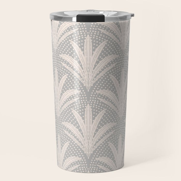 Boho Rustic Palm Radiance Soft Grey Travel Mug Gallery Image 1