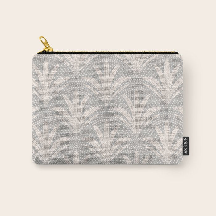 Boho Rustic Palm Radiance Soft Grey Carry All Pouch Gallery Image 1
