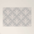 Boho Rustic Palm Radiance Soft Grey Welcome Mat Gallery Image 1