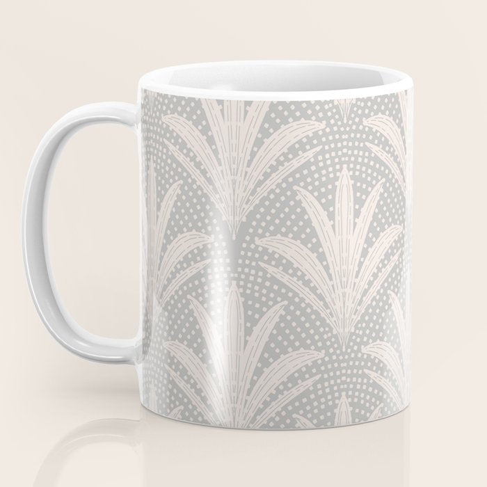 Boho Rustic Palm Radiance Soft Grey Coffee Mug Gallery Image 3
