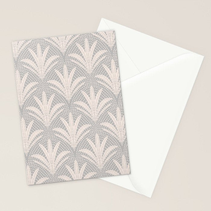 Boho Rustic Palm Radiance Soft Grey Stationery Card Gallery Image 2