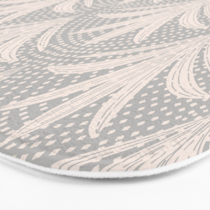 Boho Rustic Palm Radiance Soft Grey Bath Mat Gallery Image 3