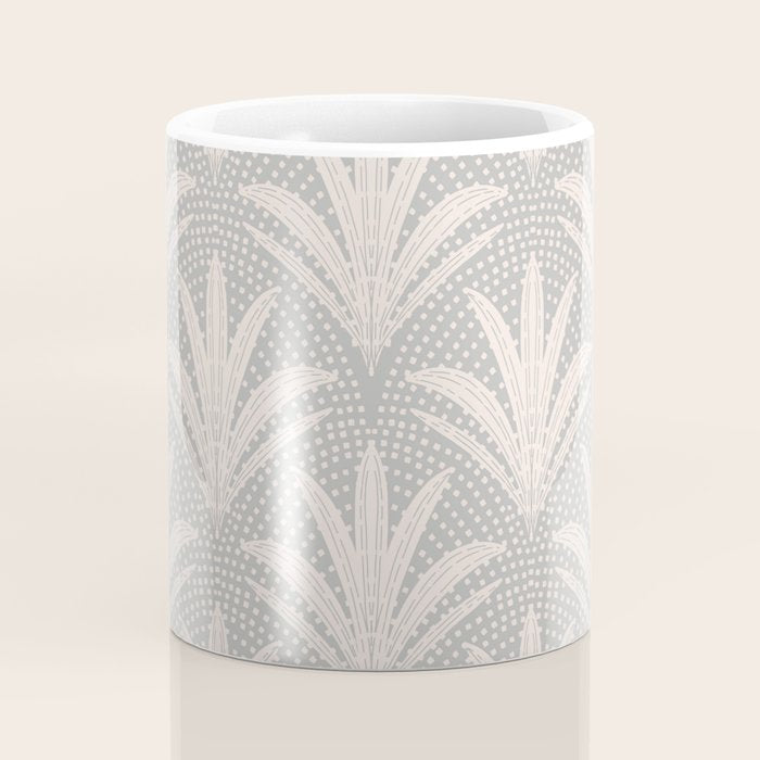 Boho Rustic Palm Radiance Soft Grey Coffee Mug Gallery Image 4