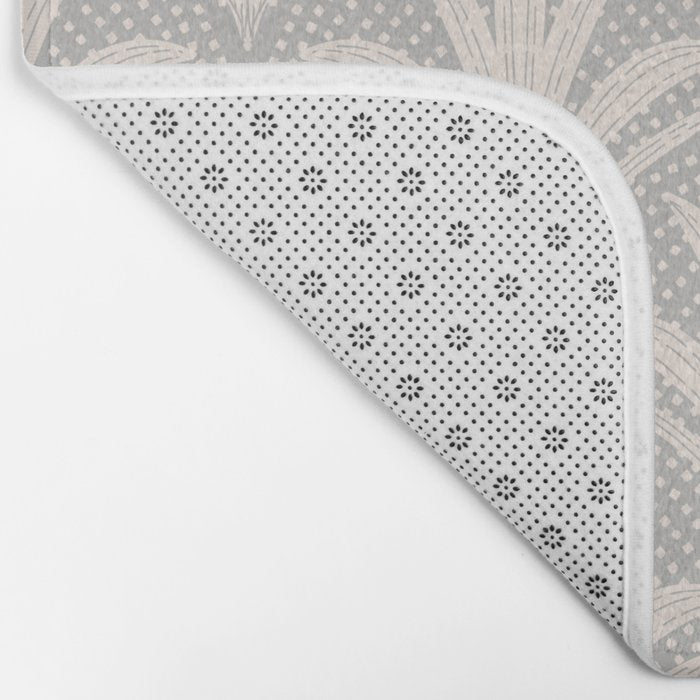Boho Rustic Palm Radiance Soft Grey Bath Mat Gallery Image 2