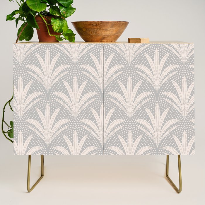 Boho Rustic Palm Radiance Soft Grey Credenza Gallery Image 1
