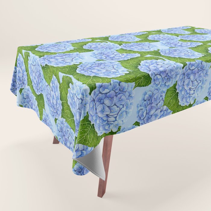 Blue hydrangea watercolor  Tablecloth Gallery Image 1