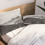 Glimpse - Black and White Mountains Landscape Nature Photography Pillow Sham Gallery Image 2