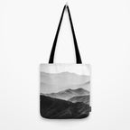 Glimpse - Black and White Mountains Landscape Nature Photography Tote Bag Gallery Image 2