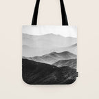 Glimpse - Black and White Mountains Landscape Nature Photography Tote Bag Gallery Image 1