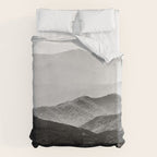 Glimpse - Black and White Mountains Landscape Nature Photography Duvet Cover Gallery Image 6