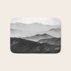 Glimpse - Black and White Mountains Landscape Nature Photography Bath Mat Gallery Image 1