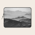 Glimpse - Black and White Mountains Landscape Nature Photography Laptop Sleeve Gallery Image 1