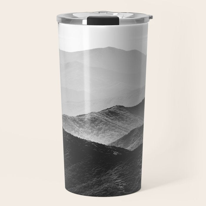 Glimpse - Black and White Mountains Landscape Nature Photography Travel Mug Gallery Image 1