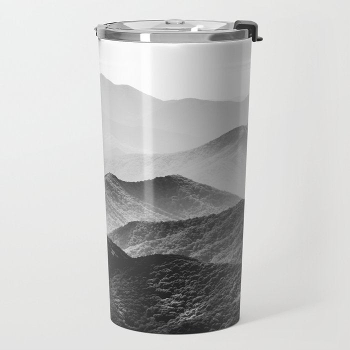 Glimpse - Black and White Mountains Landscape Nature Photography Travel Mug Gallery Image 2