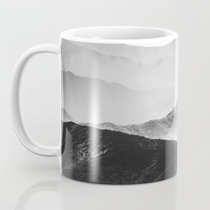 Glimpse - Black and White Mountains Landscape Nature Photography Coffee Mug Gallery Image 3