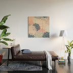 Festive, Modern, Floral Prints, Pink, Navy, Gray Wood Wall Art Gallery Image 2