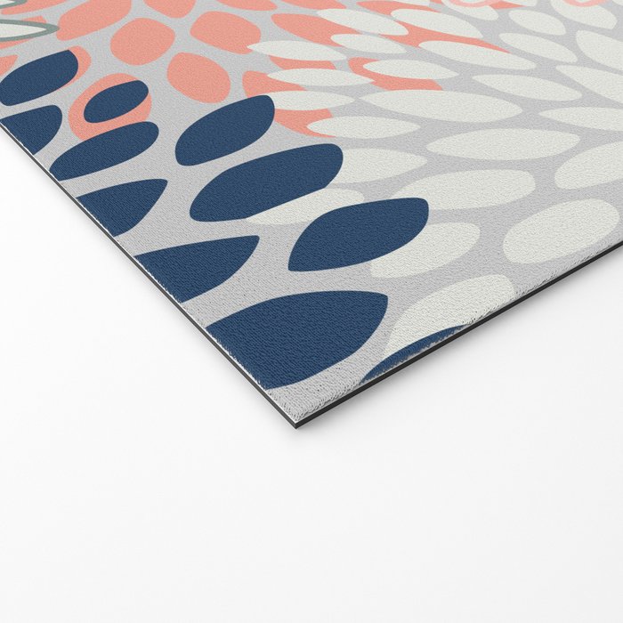 Festive, Modern, Floral Prints, Pink, Navy, Gray Welcome Mat Gallery Image 2