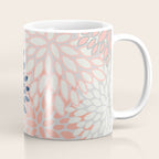 Festive, Modern, Floral Prints, Pink, Navy, Gray Coffee Mug Gallery Image 1