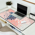 Festive, Modern, Floral Prints, Pink, Navy, Gray Desk Mat Gallery Image 2