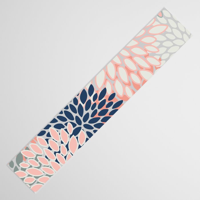 Festive, Modern, Floral Prints, Pink, Navy, Gray Table Runner Gallery Image 3