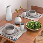 Festive, Modern, Floral Prints, Pink, Navy, Gray Placemat Gallery Image 2