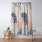 Festive, Modern, Floral Prints, Pink, Navy, Gray Window Curtain Gallery Image 5
