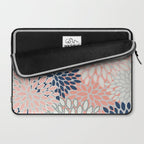 Festive, Modern, Floral Prints, Pink, Navy, Gray Laptop Sleeve Gallery Image 2