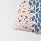 Festive, Modern, Floral Prints, Pink, Navy, Gray Pillow Sham Gallery Image 4