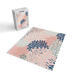 Festive, Modern, Floral Prints, Pink, Navy, Gray Jigsaw Puzzle Gallery Image 2