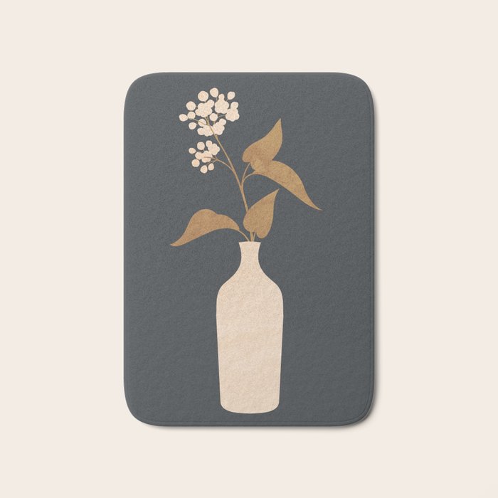 Minimal Abstract Art Vase Flower 4 Bath Mat Gallery Image 1