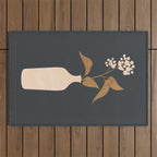 Minimal Abstract Art Vase Flower 4 Outdoor Rug Gallery Image 1