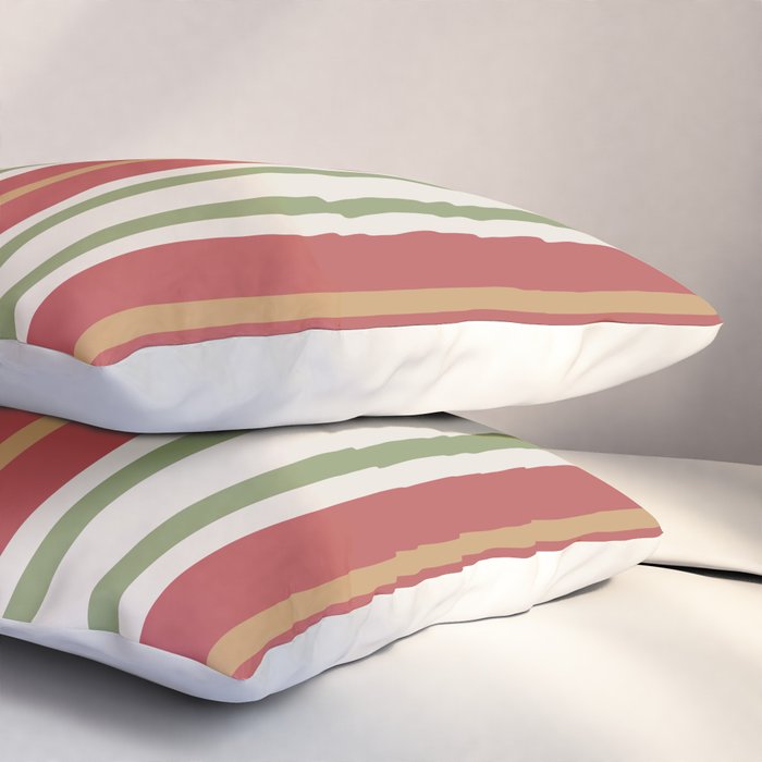 Retro Striped Color Harmony Pillow Sham Gallery Image 3