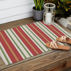 Retro Striped Color Harmony Outdoor Rug Gallery Image 2