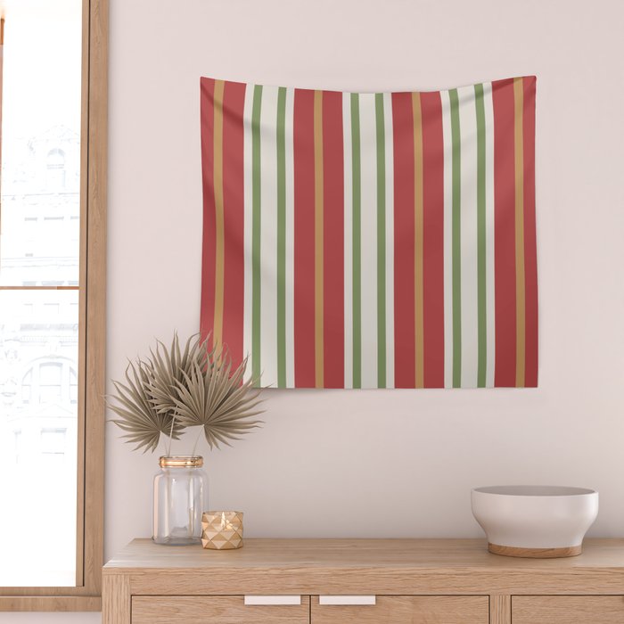 Retro Striped Color Harmony Wall Tapestry Gallery Image 2